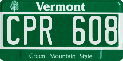 VT license plate CPR608