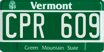 VT license plate CPR609