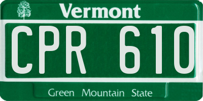 VT license plate CPR610
