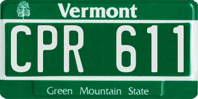 VT license plate CPR611