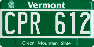VT license plate CPR612