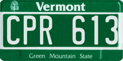 VT license plate CPR613