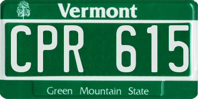 VT license plate CPR615
