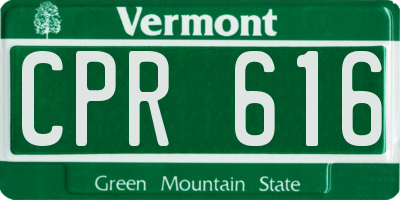 VT license plate CPR616