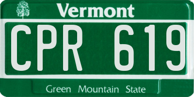 VT license plate CPR619