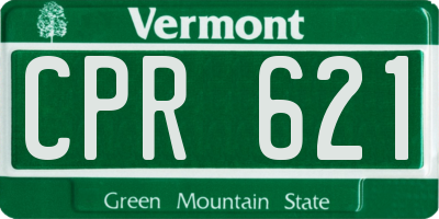 VT license plate CPR621