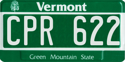 VT license plate CPR622