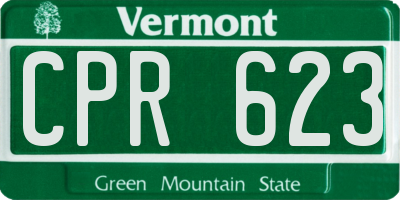 VT license plate CPR623