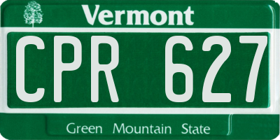 VT license plate CPR627