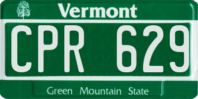 VT license plate CPR629