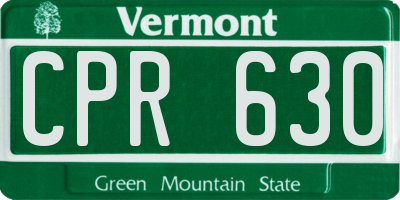 VT license plate CPR630