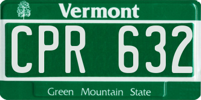 VT license plate CPR632