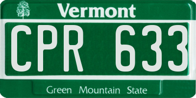 VT license plate CPR633