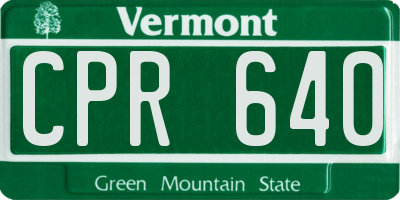 VT license plate CPR640