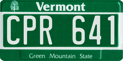 VT license plate CPR641