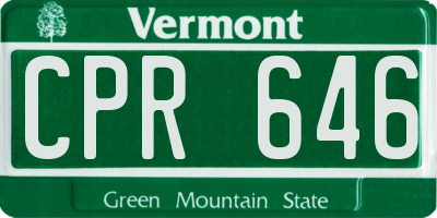 VT license plate CPR646