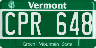 VT license plate CPR648