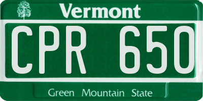 VT license plate CPR650