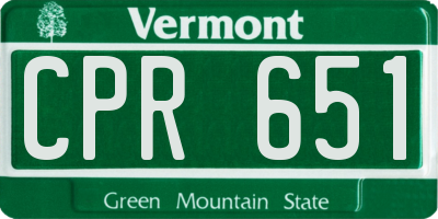 VT license plate CPR651