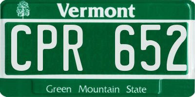 VT license plate CPR652