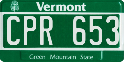 VT license plate CPR653