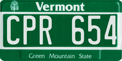 VT license plate CPR654