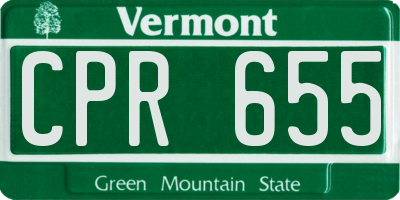 VT license plate CPR655