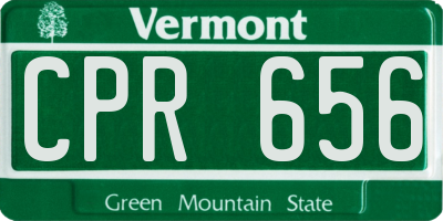 VT license plate CPR656