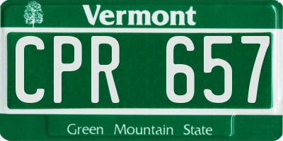 VT license plate CPR657