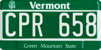 VT license plate CPR658