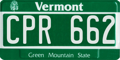 VT license plate CPR662