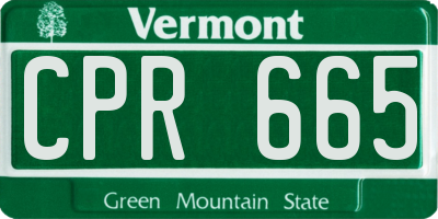 VT license plate CPR665
