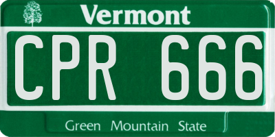 VT license plate CPR666