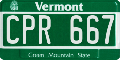 VT license plate CPR667
