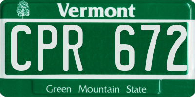 VT license plate CPR672