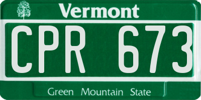 VT license plate CPR673