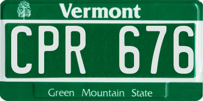 VT license plate CPR676