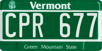 VT license plate CPR677