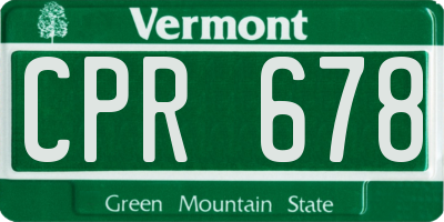 VT license plate CPR678