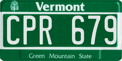 VT license plate CPR679