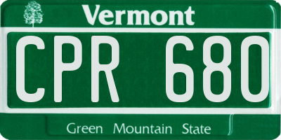 VT license plate CPR680