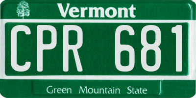 VT license plate CPR681