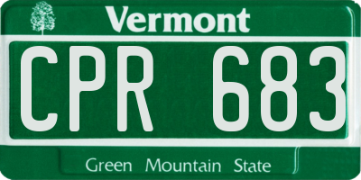 VT license plate CPR683
