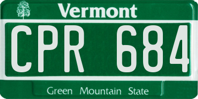 VT license plate CPR684