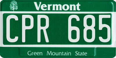 VT license plate CPR685