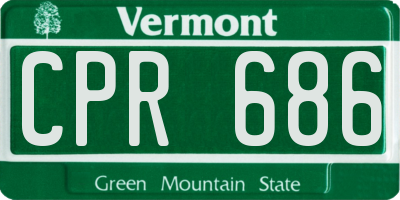 VT license plate CPR686