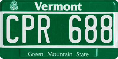 VT license plate CPR688