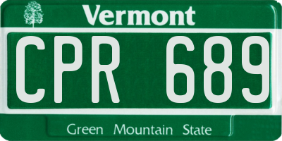VT license plate CPR689