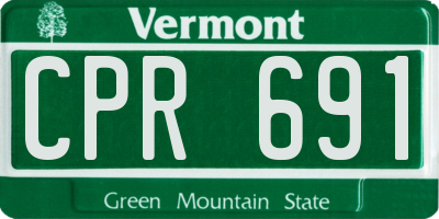 VT license plate CPR691