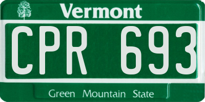 VT license plate CPR693